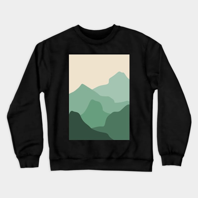 Minimalistic Abstract Snow Mountains Crewneck Sweatshirt by Yuva Priyadharshini